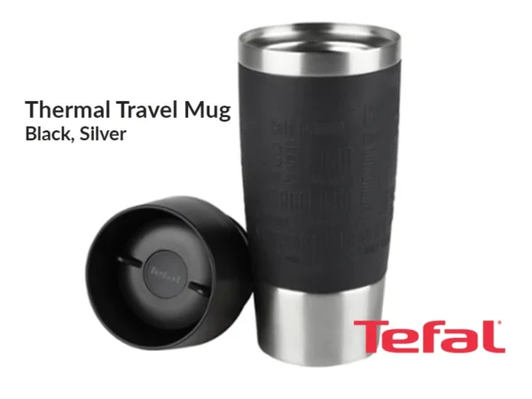 TEFAL Thermal Travel Mug 0.5 liter, Black Silver – K3081214