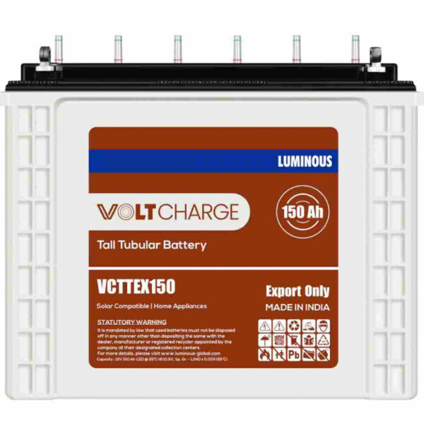 Luminous 150AH 12V Volt Charge Tubular Battery VCTTEX150